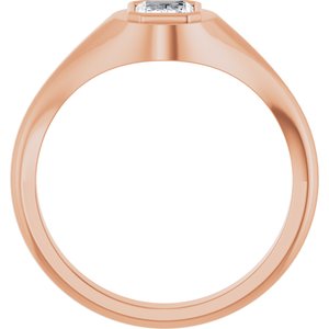 14K Rose Gold 6.5x4.5 mm Emerald Bezel-Set Ring Mounting – image 3