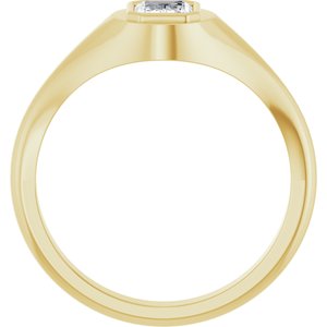 18K Yellow Gold 6.5x4.5 mm Emerald Bezel-Set Ring Mounting – image 3