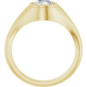 18K Yellow Gold 7.4 mm Round Bezel-Set Ring Mounting – image 3