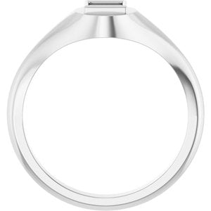 Platinum 4x4 mm Square Bezel-Set Ring Mounting – image 4