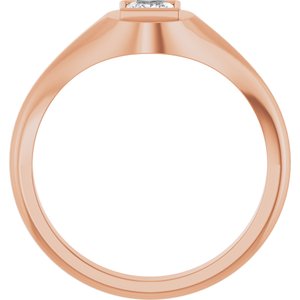 10K Rose Gold 4x4 mm Square Bezel-Set Ring Mounting – image 3