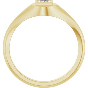 10K Yellow Gold 4x4 mm Square Bezel-Set Ring Mounting – image 3