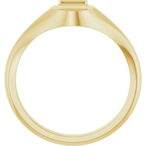10K Yellow Gold 4x4 mm Square Bezel-Set Ring Mounting – image 4