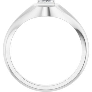 14K X1 White Gold 4x4 mm Square Bezel-Set Ring Mounting – image 3