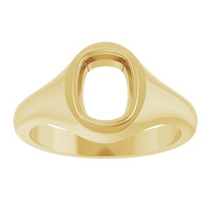 18K Yellow Gold 8.5x6.5 mm Elongated Cushion Bezel-Set Ring Mounting – image 6