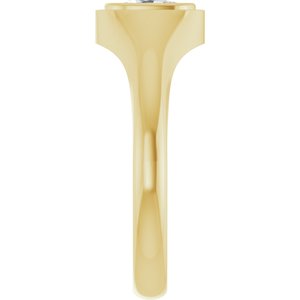10K Yellow Gold 6.5x4.5 mm Elongated Cushion Bezel-Set Ring Mounting – image 7