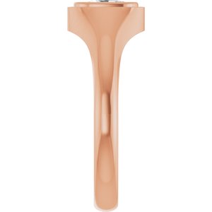 14K Rose Gold 6.5x4.5 mm Elongated Cushion Bezel-Set Ring Mounting – image 7