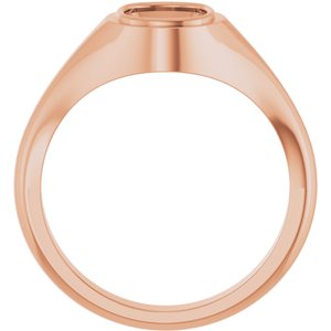 10K Rose Gold 8.5x6.5 mm Elongated Cushion Bezel-Set Ring Mounting – image 4