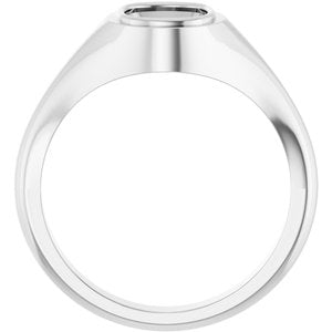 14K White Gold 8.5x6.5 mm Elongated Cushion Bezel-Set Ring Mounting – image 4