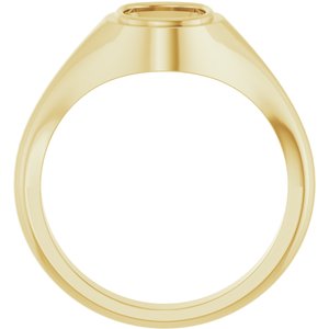 10K Yellow Gold 8.5x6.5 mm Elongated Cushion Bezel-Set Ring Mounting – image 4