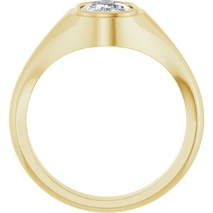 14K Yellow Gold 8.5x6.5 mm Elongated Cushion Bezel-Set Ring Mounting – image 3