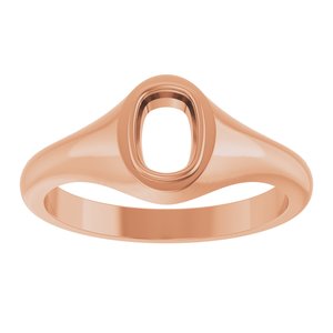 18K Rose Gold 6.5x4.5 mm Elongated Cushion Bezel-Set Ring Mounting – image 6