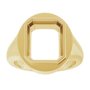 18K Yellow Gold 12x10 mm Emerald Bezel-Set Ring Mounting – image 6