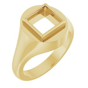 10K Yellow Gold 7.5x7.5 mm Square Bezel-Set Ring Mounting – image 2