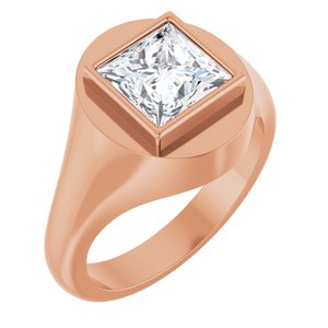 14K Rose Gold 7.5x7.5 mm Square Bezel-Set Ring Mounting