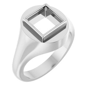Sterling Silver 7.5x7.5 mm Square Bezel-Set Ring Mounting – image 2