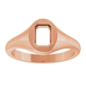 10K Rose Gold 6.5x4.5 mm Emerald Bezel-Set Ring Mounting – image 6