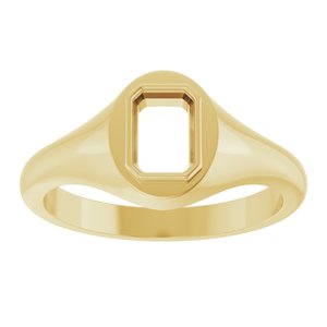 18K Yellow Gold 6.5x4.5 mm Emerald Bezel-Set Ring Mounting – image 6