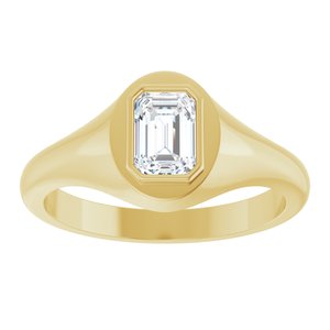 10K Yellow Gold 6.5x4.5 mm Emerald Bezel-Set Ring Mounting – image 5