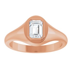 14K Rose Gold 6.5x4.5 mm Emerald Bezel-Set Ring Mounting – image 5