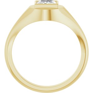18K Yellow Gold 5.5x5.5 mm Square Bezel-Set Ring Mounting – image 3