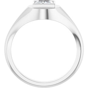 14K White Gold 5.5x5.5 mm Square Bezel-Set Ring Mounting – image 3