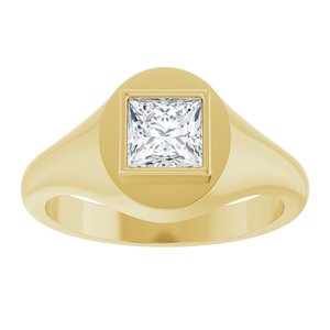 10K Yellow Gold 5.5x5.5 mm Square Bezel-Set Ring Mounting – image 5