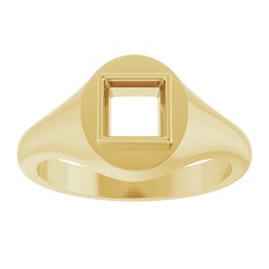 14K Yellow Gold 5.5x5.5 mm Square Bezel-Set Ring Mounting – image 6