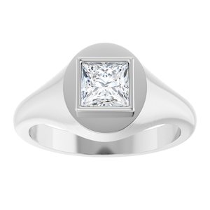 Platinum 5.5x5.5 mm Square Bezel-Set Ring Mounting – image 5