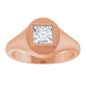 14K Rose Gold 5.5x5.5 mm Square Bezel-Set Ring Mounting – image 5