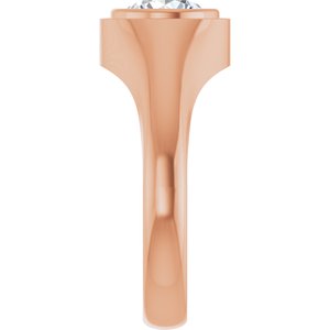 14K Rose Gold 7.4 mm Round Bezel-Set Ring Mounting – image 7