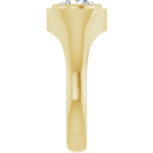 10K Yellow Gold 7.4 mm Round Bezel-Set Ring Mounting – image 7
