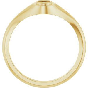 18K Yellow Gold 5x3.5 mm Oval Bezel-Set Ring Mounting – image 4