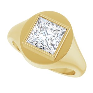 10K Yellow Gold 7.5x7.5 mm Square Bezel-Set Ring Mounting – image 8