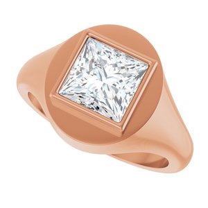 14K Rose Gold 7.5x7.5 mm Square Bezel-Set Ring Mounting – image 8