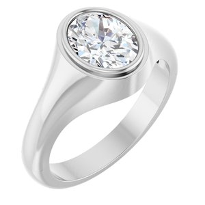 Continuum Sterling Silver 9x7 mm Oval Bezel-Set Ring Mounting