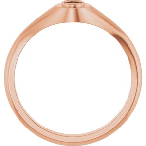 10K Rose Gold 4x3 mm Oval Bezel-Set Ring Mounting – image 4