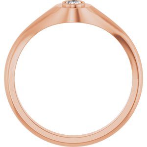 14K Rose Gold 4x3 mm Oval Bezel-Set Ring Mounting – image 3