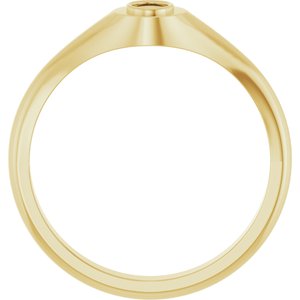 14K Yellow Gold 4x3 mm Oval Bezel-Set Ring Mounting – image 4
