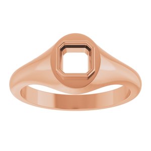 10K Rose Gold 5x5 mm Asscher Bezel-Set Ring Mounting – image 6