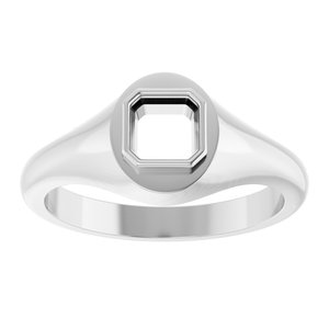 18K White Gold 5x5 mm Asscher Bezel-Set Ring Mounting – image 6