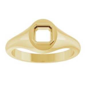 10K Yellow Gold 5x5 mm Asscher Bezel-Set Ring Mounting – image 6