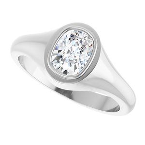 Continuum Sterling Silver 7.5x5.5 mm Elongated Cushion Bezel-Set Ring Mounting – image 8