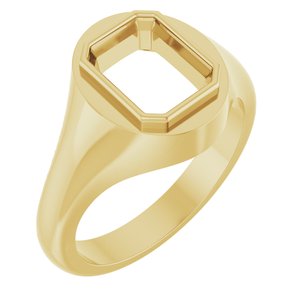 18K Yellow Gold 9x7 mm Emerald Bezel-Set Ring Mounting – image 2