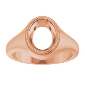 10K Rose Gold 10x8 mm Oval Bezel-Set Ring Mounting – image 6