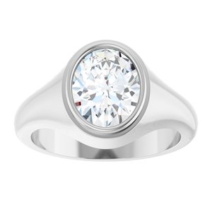 Continuum Sterling Silver 10x8 mm Oval Bezel-Set Ring Mounting – image 5