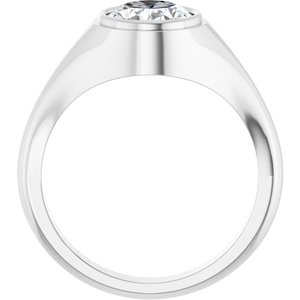 Platinum 10x8 mm Oval Bezel-Set Ring Mounting – image 3