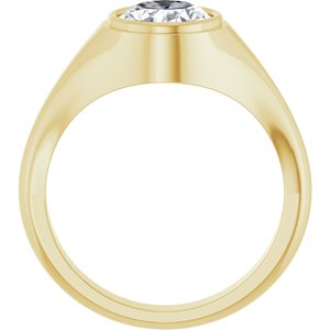 18K Yellow Gold 10x8 mm Oval Bezel-Set Ring Mounting – image 3