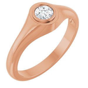 10K Rose Gold 4.4 mm Round Bezel-Set Ring Mounting