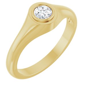 10K Yellow Gold 4.4 mm Round Bezel-Set Ring Mounting